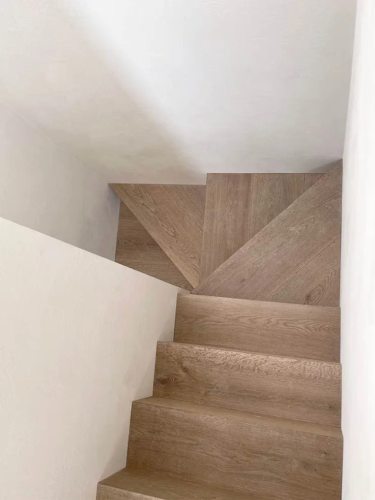 Escalier tournant, vue du dessus